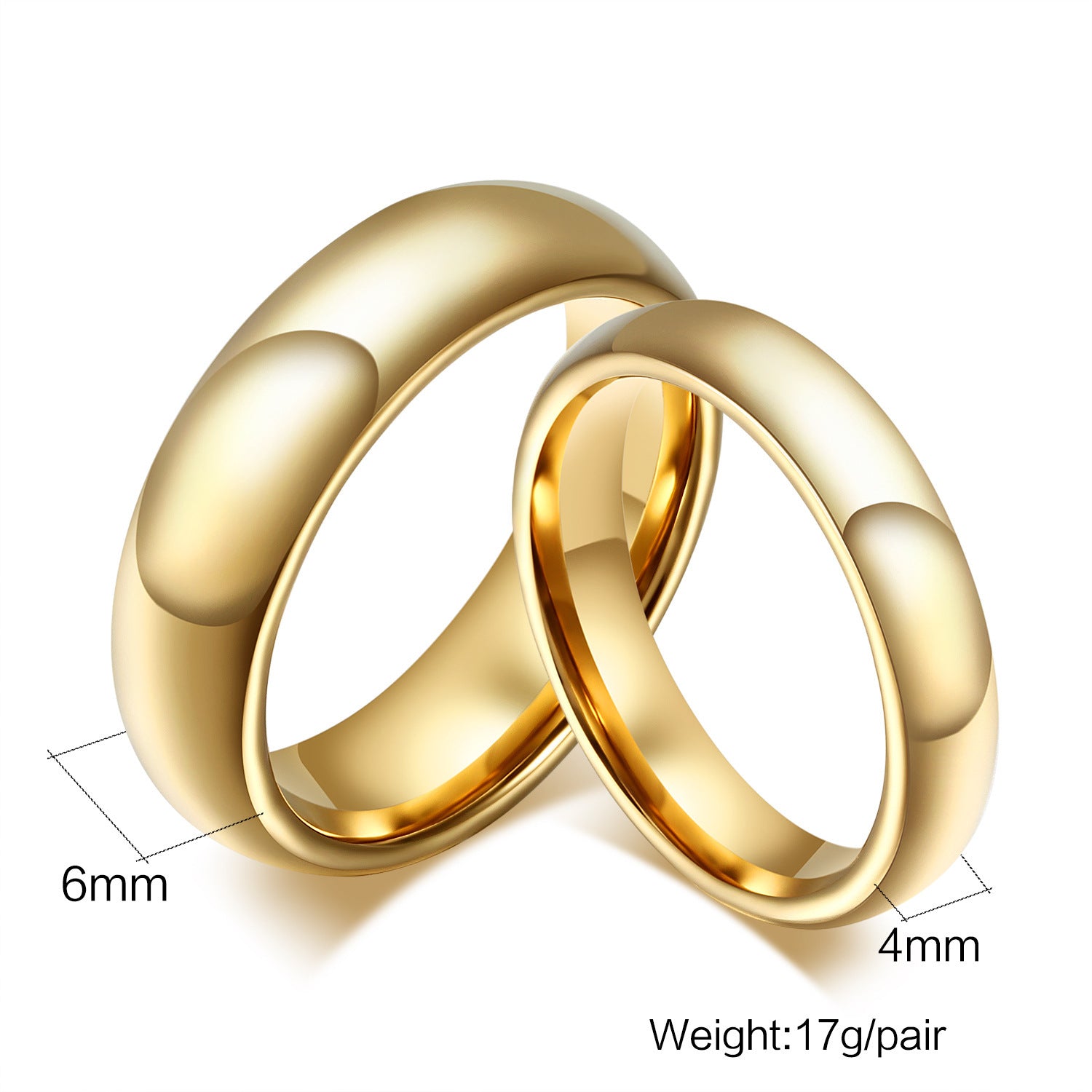 Glossy Plain Circle Tungsten Steel Couple Rings For Men And Women - DropOnline.co