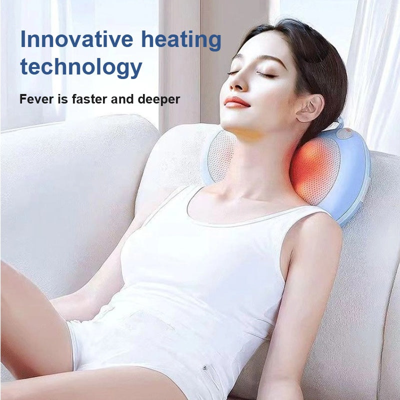 Massage The Back And Neck With Heated, Kneading Deep Tissue Massage Pillows - DropOnline.co