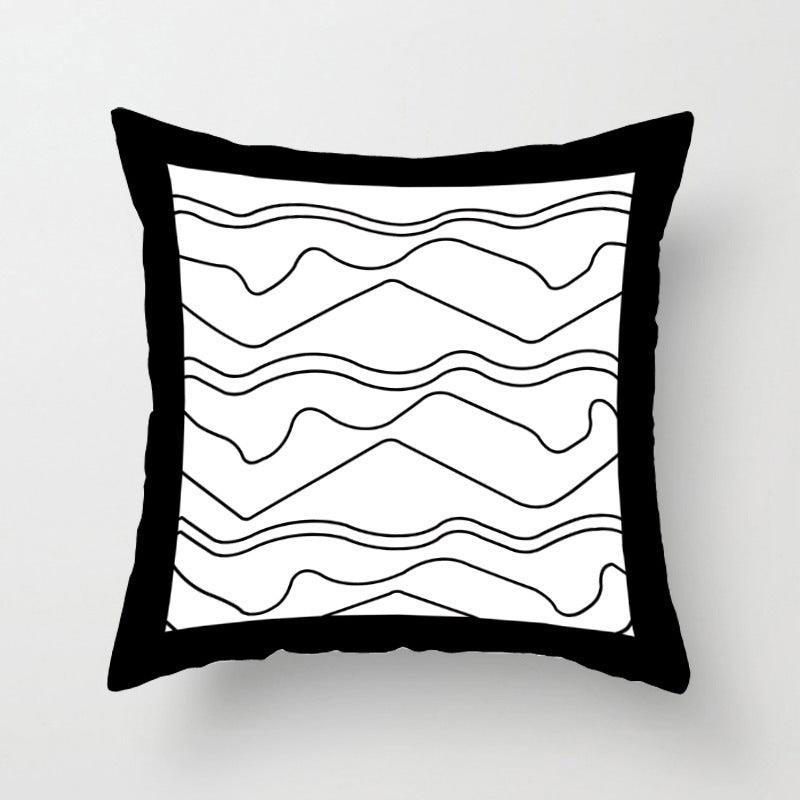 Geometric English Letter Simple And Light Luxury Waist Cushion Pillowcase - DropOnline.co