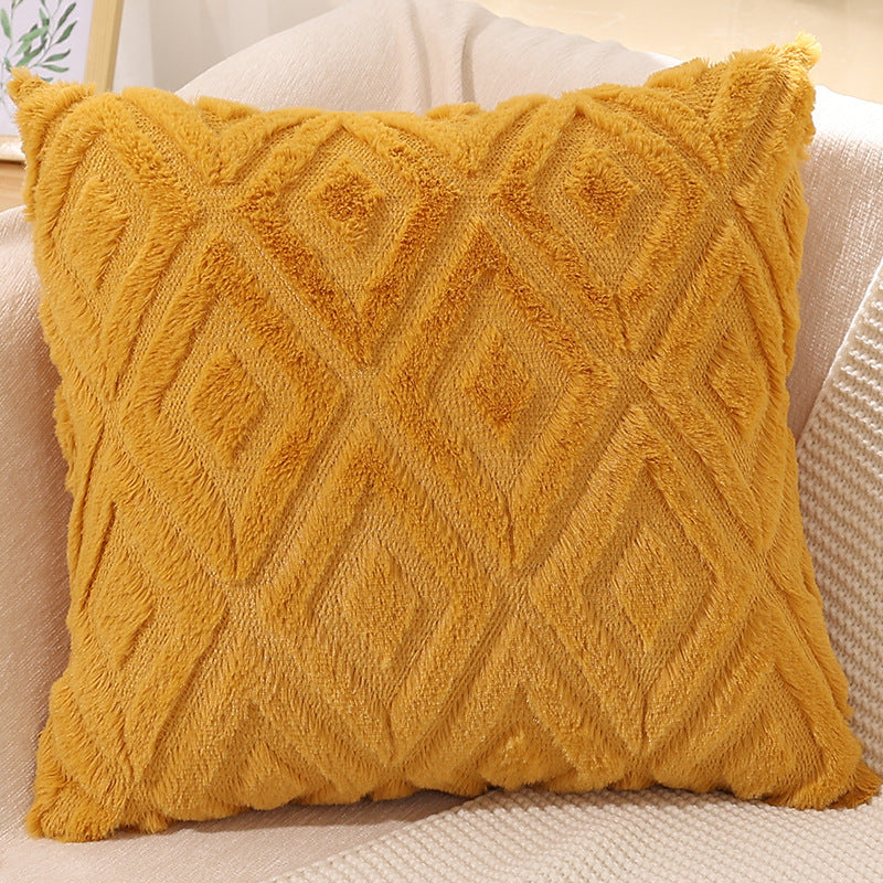 Modern Minimalist Diamond Plush Pillowcase Bed Head Cushion Cover - DropOnline.co