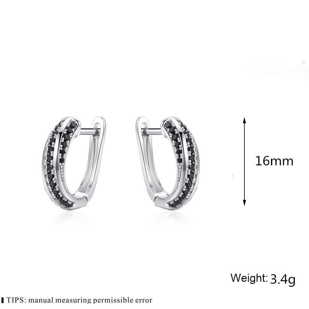 Copper Inlaid Zircon Women's Earrings Popular - DropOnline.co