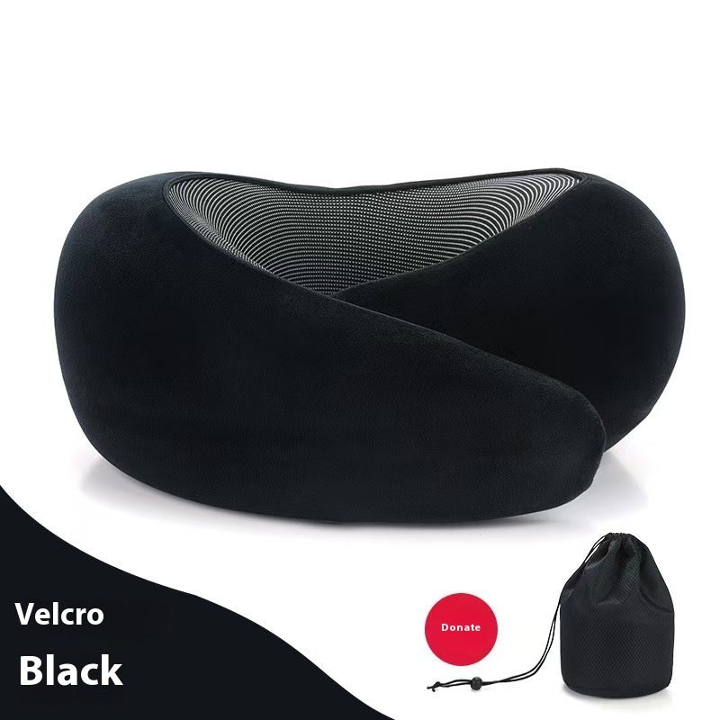 Soft Memory Foam Travel Neck Pillow U Shape Adjustable Support Comfortably Sleeping On Plane Car Office Noon Break - DropOnline.co