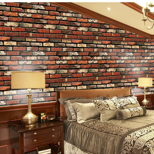 Home Decor 3D PVC Wood Grain Wall Paper Brick Stone Wallpaper Self-Adhesive Living Room Bedroom 3D Wallpaper Decoration - DropOnline.co