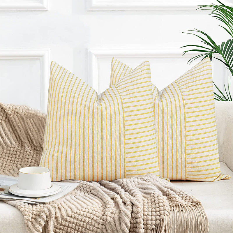 Modern Decorative Striped Canvas Pillow Cover Home Home Sofa Bedroom Cushion - DropOnline.co