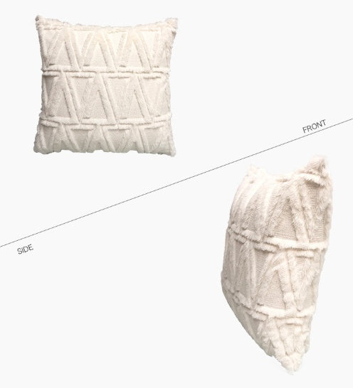 Plush Solid Color Sofa Pillowcase Living Room Cushion - DropOnline.co