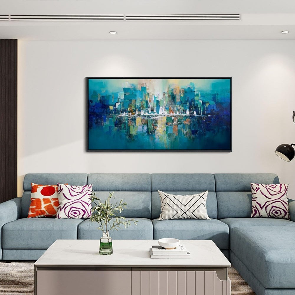 Bright Wall Art Picture Handmade Oil Painting Abstract Texture Canvas Poster Large Mural Decor Living Room Bedroom Porch Hotel - DropOnline.co