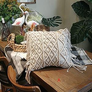 Bohemian Hand-woven Macrame Cotton Cushion Cover - DropOnline.co