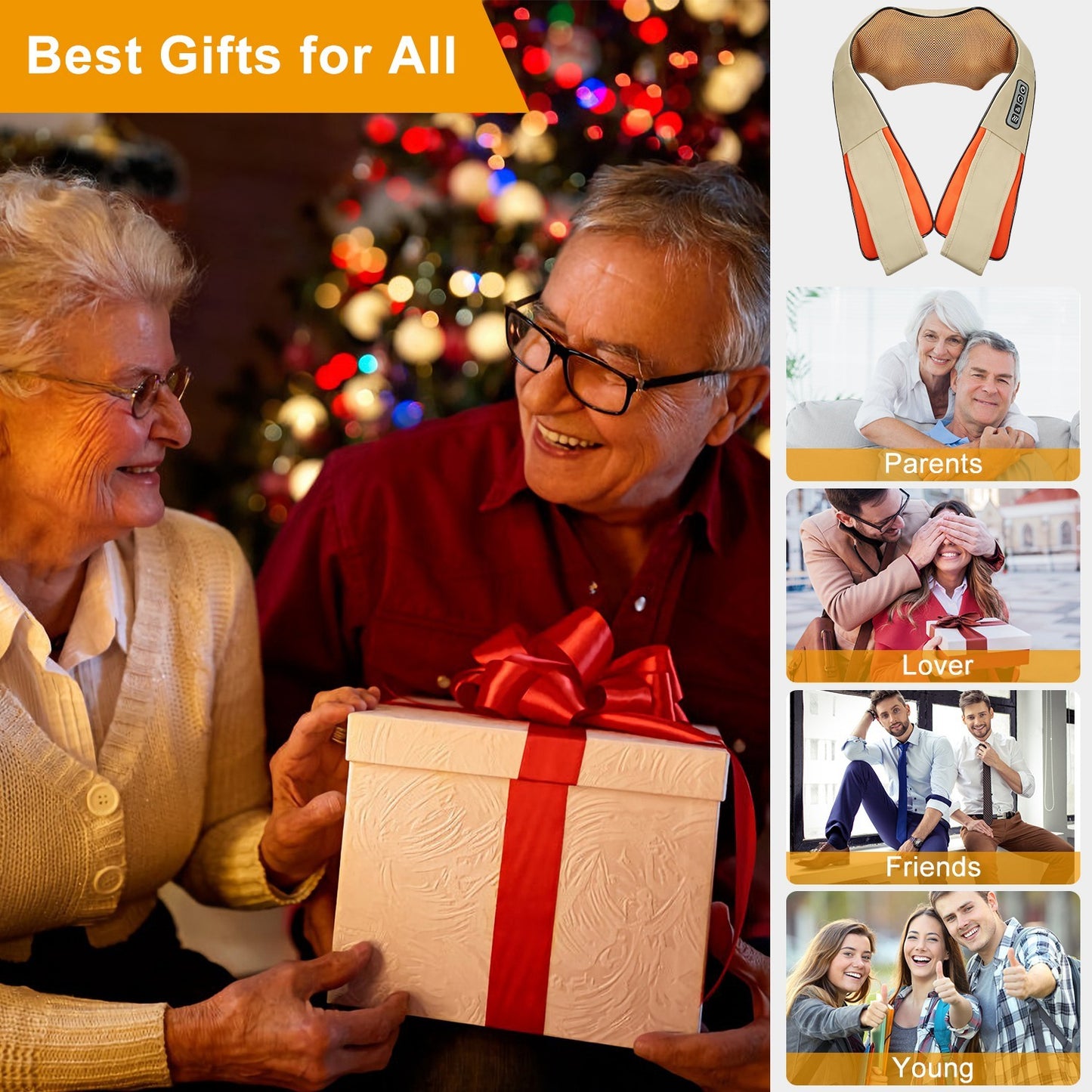 1Pc Neck Shoulder Massager Electric Back Massage Cape With Heat Deep Tissue 3D Kneading Massage Neck Waist Shiatsu Massager Pillow For Muscles Pain Relief Relax In Car Office And Home - DropOnline.co