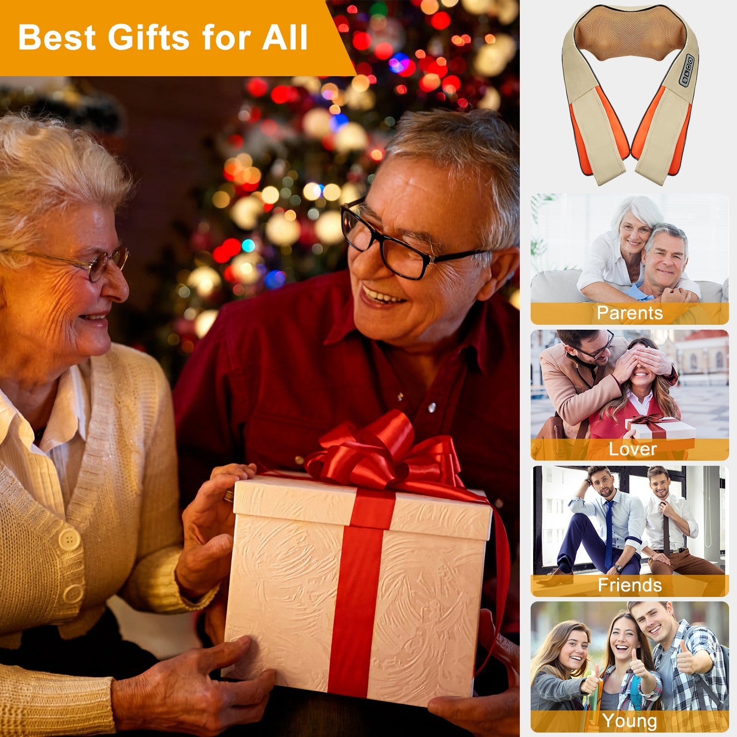 1Pc Neck Shoulder Massager Electric Back Massage Cape With Heat Deep Tissue 3D Kneading Massage Neck Waist Shiatsu Massager Pillow For Muscles Pain Relief Relax In Car Office And Home - DropOnline.co