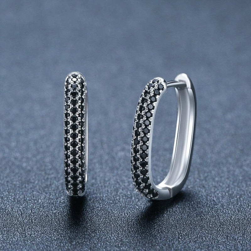 French-style Black Zircon Earrings - DropOnline.co