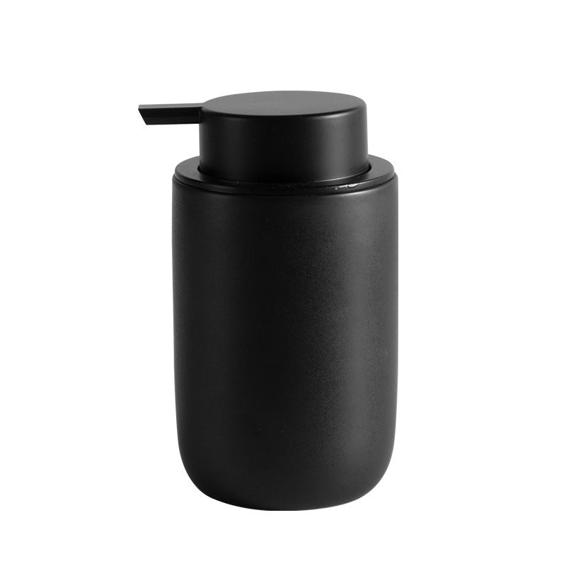 Matte Black Bathroom Accessories Set Plastic Soap Dispenser Toothbrush Holder Cup Soap Dish For Modern Bathroom Decor - DropOnline.co
