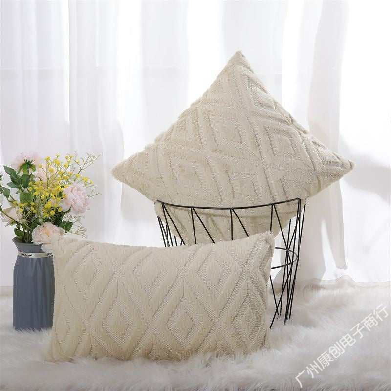 Soft Plush Pillow Lumbar Cushion Cover - DropOnline.co