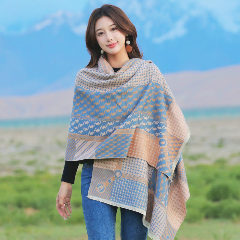 Retro High Sense Artificial Cashmere Scarf - Sophisticated Winter Wrap - DropOnline.co