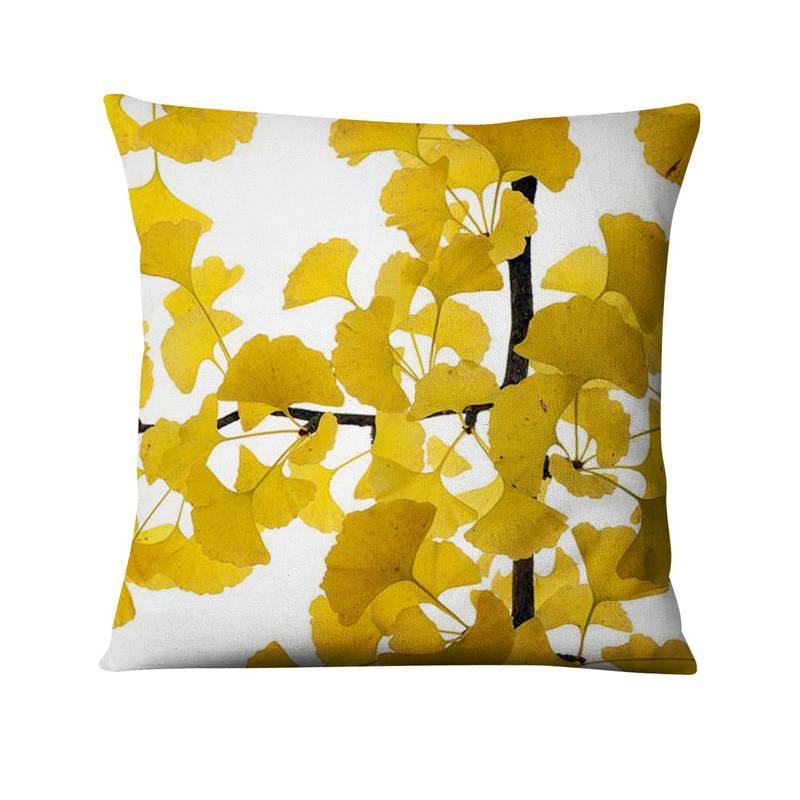 Floral Digital Print Pillowcase Green Plant Cushion Cover - DropOnline.co