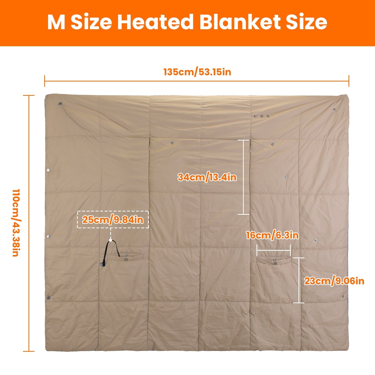 USB Heated Blanket - Electric Heated Poncho Shawl with 3 Heating Levels & 6 Zones - DropOnline.co