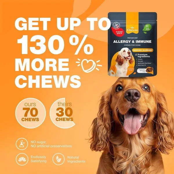 Dog Allergy Relief Chews Itch Relief For Dogs Anti Itch Dog Allergy Chews US Formulated Dog Itching Skin Relief With Salmon Oil Immune Health Seasonal Allergies & Hot Spots Support Treats - DropOnline.co