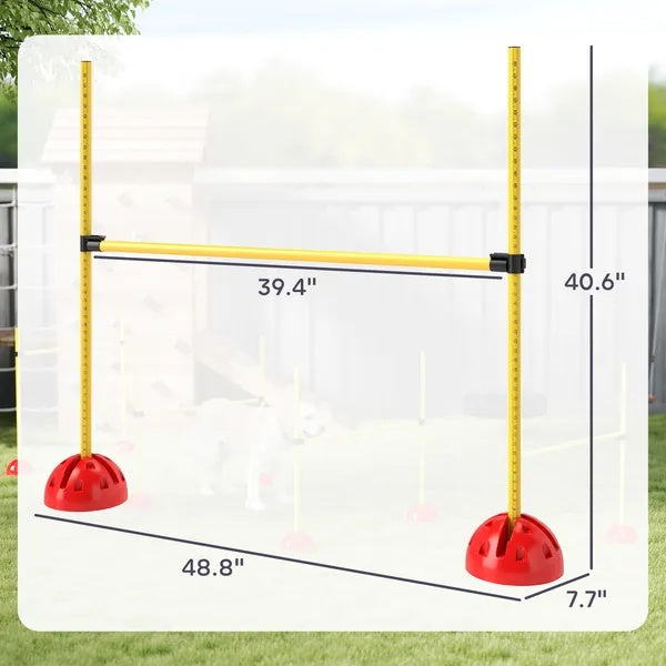 4 Piece Dog Agility Course Backyard Set , Carry Bag - DropOnline.co