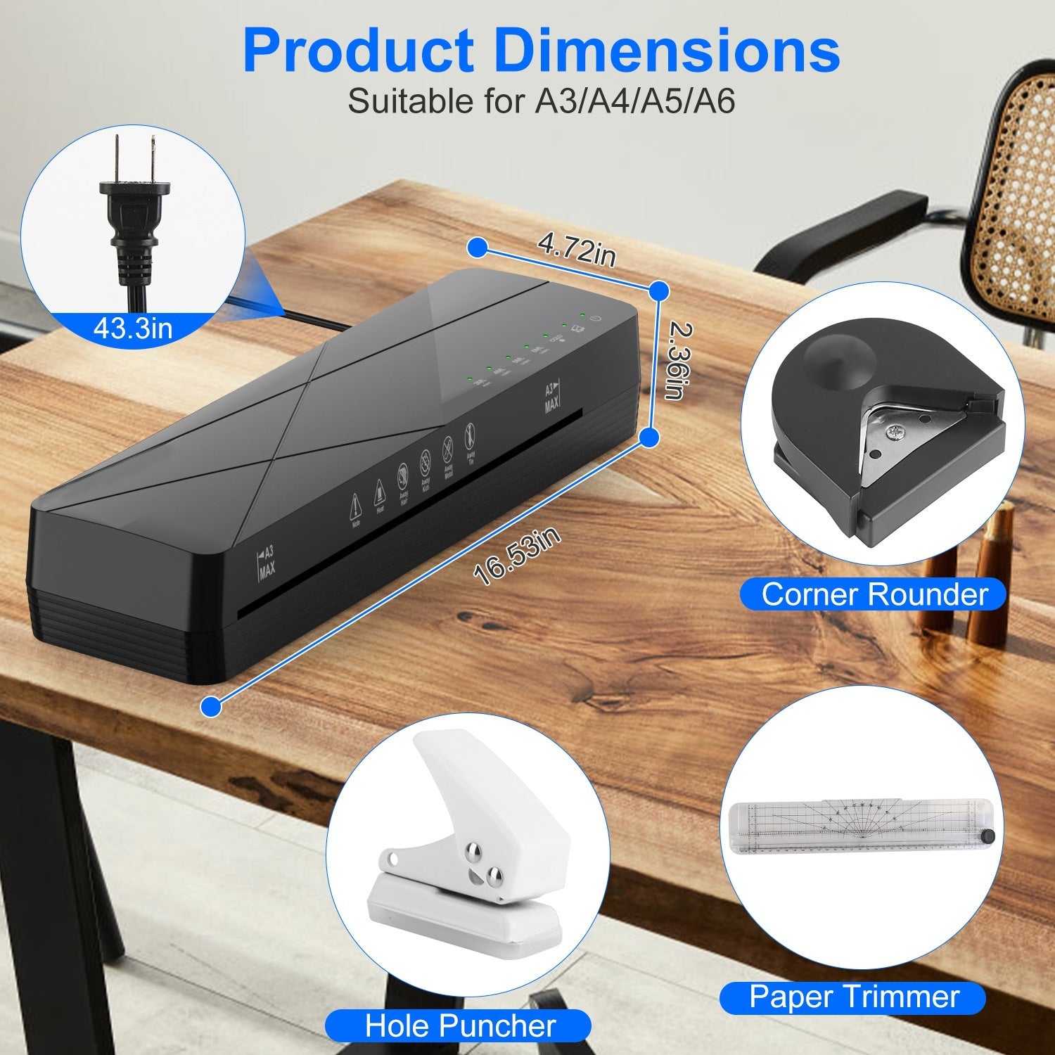 1Pc 13Inch Laminator Machine Hot And Cold Mode A4 Personal Thermal Laminator With ABS Function 60S Warm Up Time 30Mins Auto Off For Home Office School Business - DropOnline.co