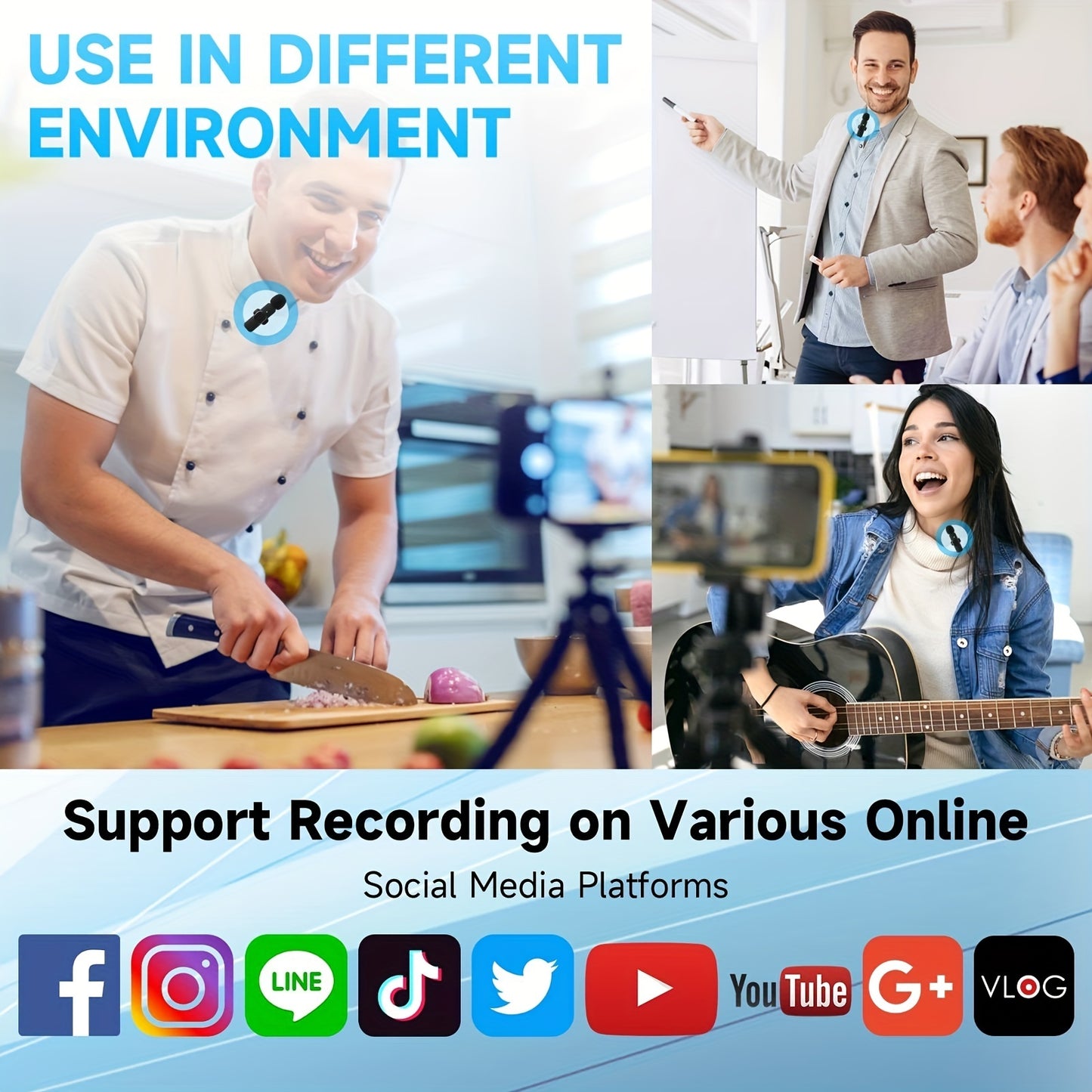 Wireless Lavalier Lapel Microphone For IPhone IPad Professional Wireless Clip Mic - Cordless Omnidirectional Condenser Recording Mic For Interview Video Podcast Vlog YouTube - DropOnline.co