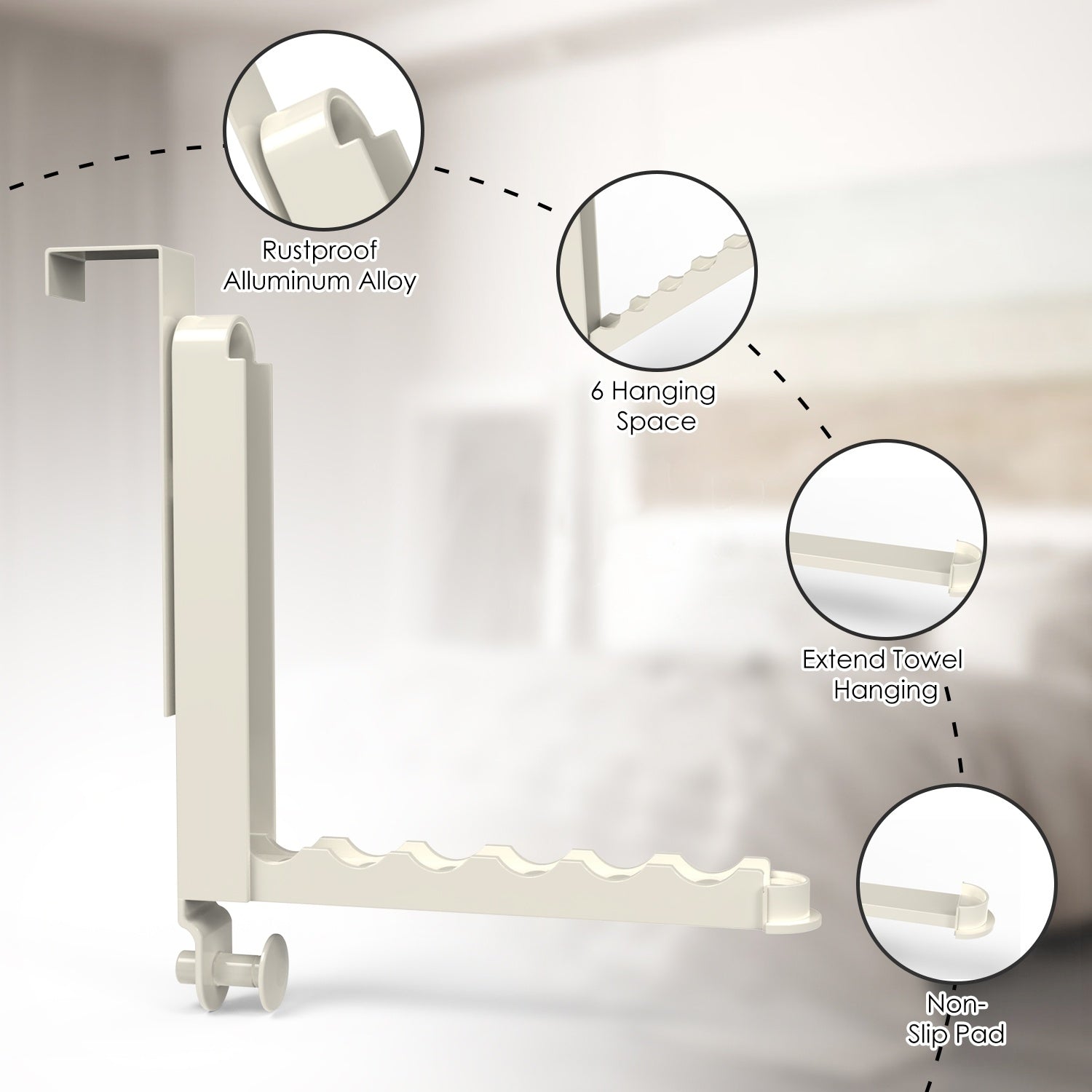 2Pcs Over The Door Hanger Hooks For Clothes Foldable Clothes Drying Rack For Laundry Coats Towels Portable Clothing Hanger Hook For 1.81In Thickness Door Maximum - DropOnline.co