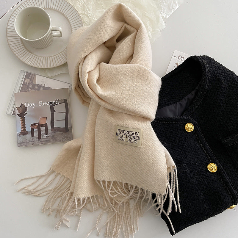 Double-Sided Artificial Cashmere Scarf - Women's Winter Warm Couple Scarf - DropOnline.co