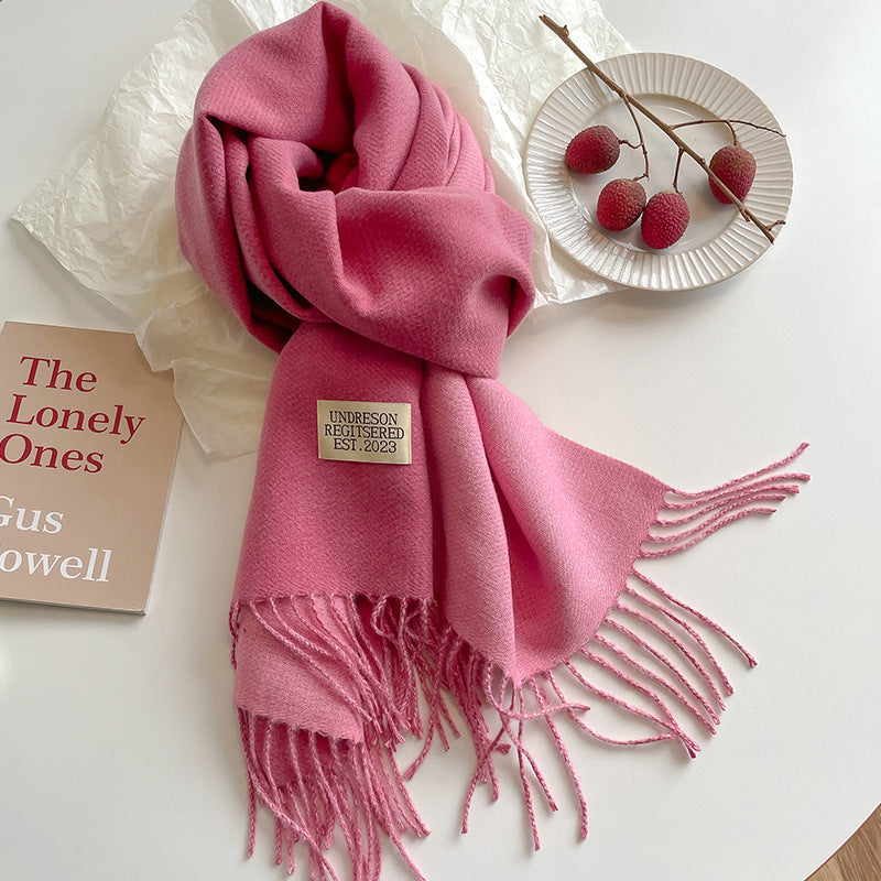 Double-Sided Artificial Cashmere Scarf - Women's Winter Warm Couple Scarf - DropOnline.co