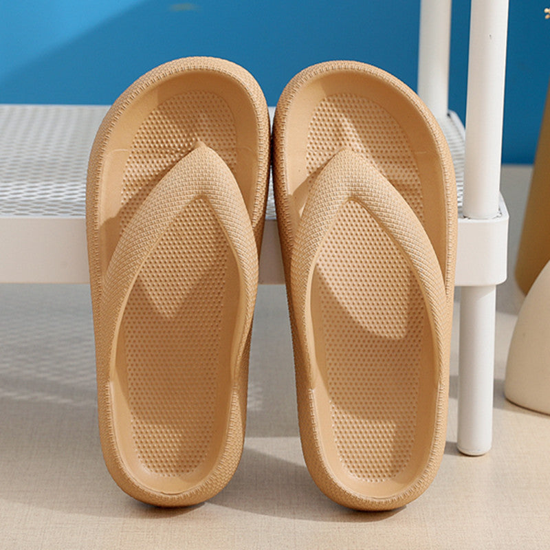 Clip Toe Shoes Eva Non-Slip Slippers Soft Sole Flip Flops Women Thick Bottom Bathroom Slides Summer - DropOnline.co