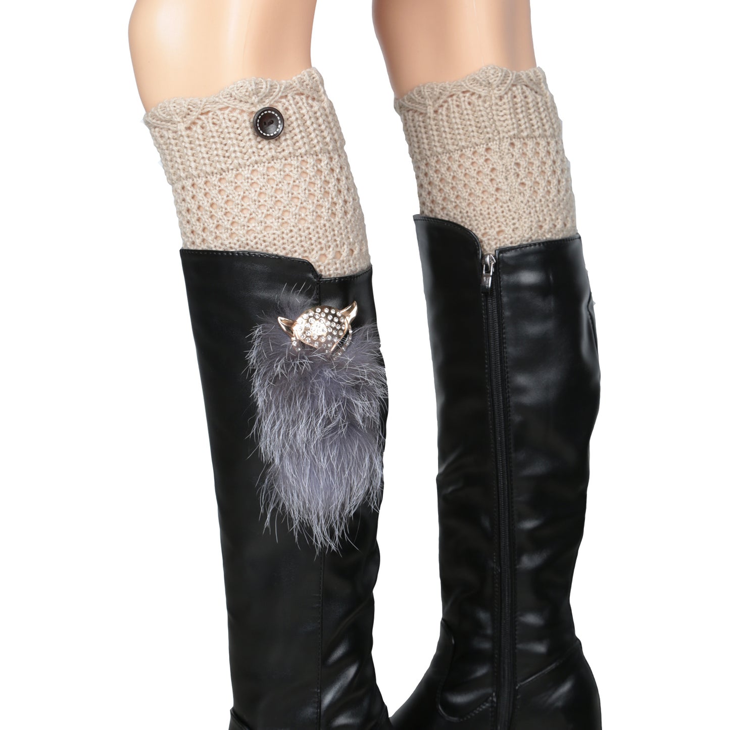 Women's Winter Crochet Knit Leg Warmers - 1 Pair - DropOnline.co