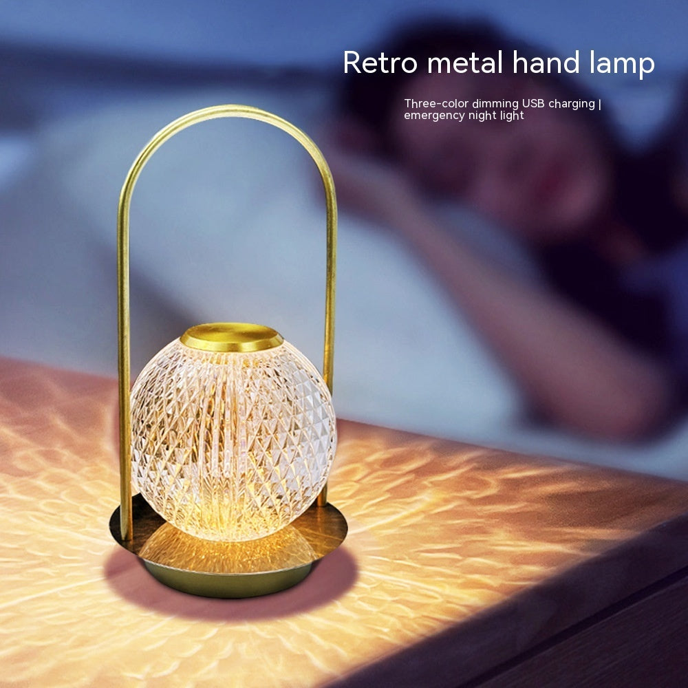 Metal Portable Ambience Light Bedroom Bedside Lamp Home Decor - DropOnline.co