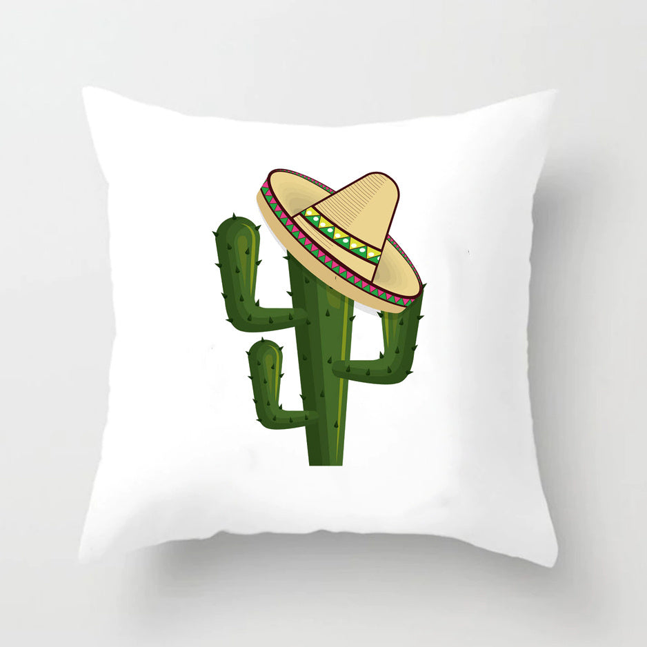 Soft Cactus Print Throw Pillow Cushion Cover - DropOnline.co