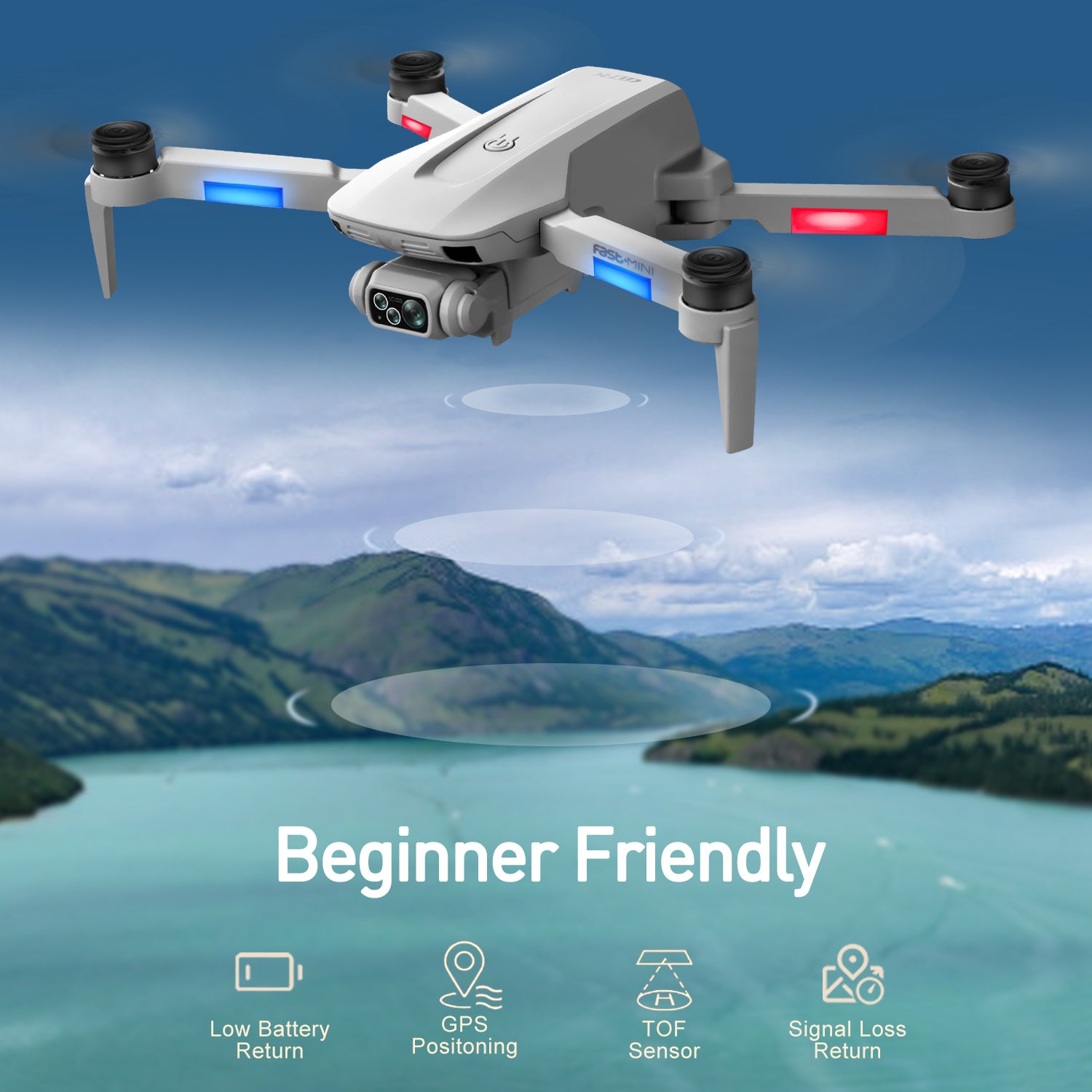 4DRC F8 RC Drone GPS 5G WIFI 4K Dual Camera Selfie FPV RC Quadcopter With 4.5 HD LCD Screen,Follow Me - DropOnline.co