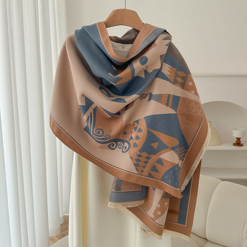 Retro High Sense Artificial Cashmere Scarf - Sophisticated Winter Wrap - DropOnline.co