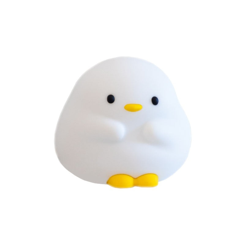 Cute Duck LED Night Lamp - Cartoon Silicone USB Rechargeable Sleeping Light with Touch Sensor Timing - DropOnline.co