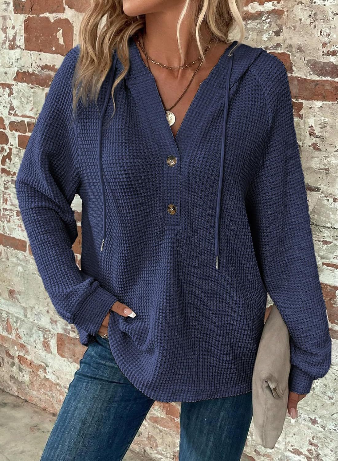 Women's V-Neck Long Sleeve Pullover Sweater - Casual Sports Style - DropOnline.co