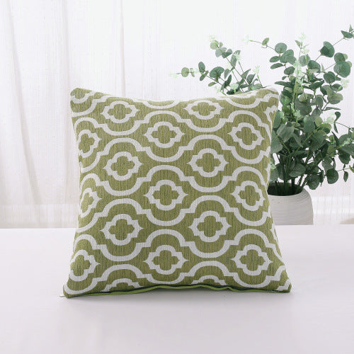 Cotton And Linen Yarn-dyed Sofa Cushion Pillowcase Simple - DropOnline.co