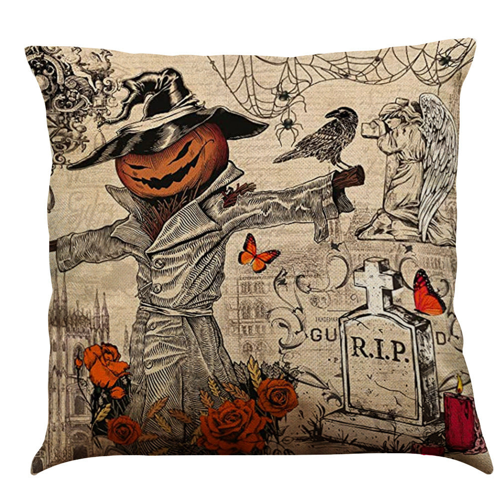 Halloween Cotton Linen Sofa Car Cushion Pillowcase - DropOnline.co