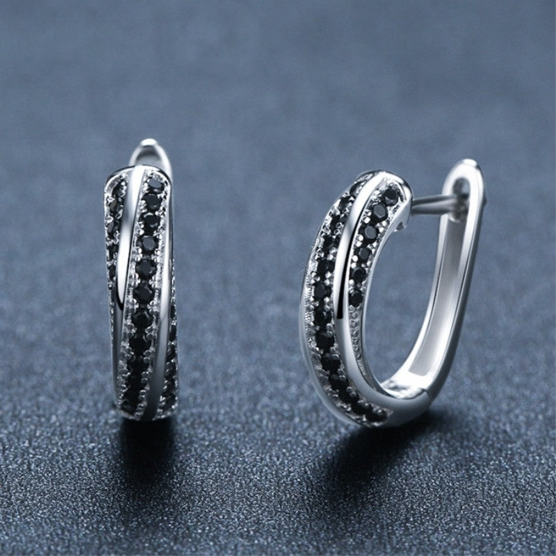 Copper Inlaid Zircon Women's Earrings Popular - DropOnline.co