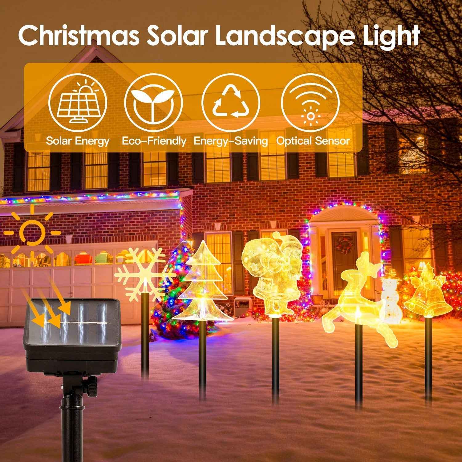 5Pcs Mixed Christmas Solar Stake Light Set - Waterproof Outdoor Landscape Light - DropOnline.co