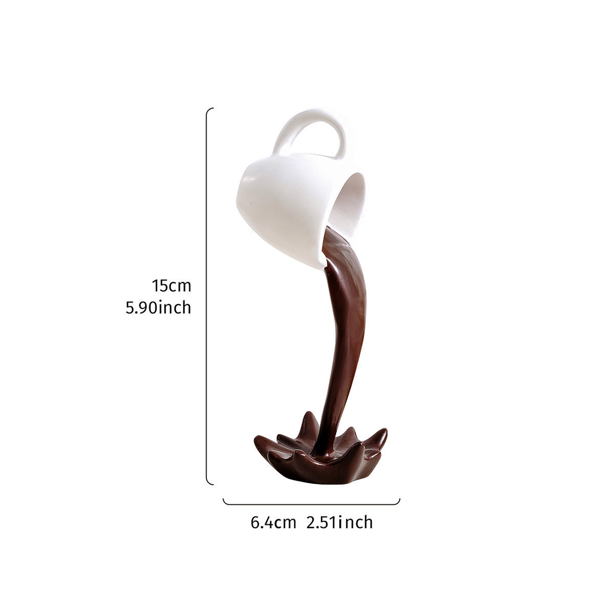 Floating Coffee Cup Mug Sculpture Kitchen Decor Pouring Spilling Decoration - DropOnline.co