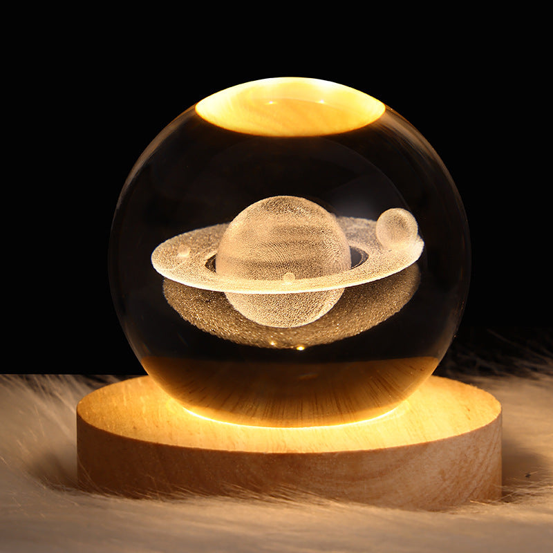 LED Night Light Galaxy Crystal Ball Table Lamp 3D Planet Moon Lamp Bedroom Home Decor For Kids Party Children Birthday Gifts - DropOnline.co