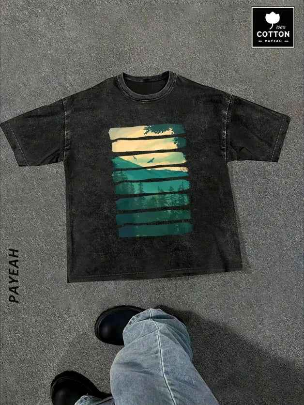 Men's Printed Short Sleeve T-Shirt - Cool Casual Graphic Tee