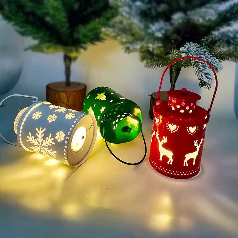 Christmas LED Candle Lantern - Nordic Style Electronic Wind Light Holiday Decoration - DropOnline.co