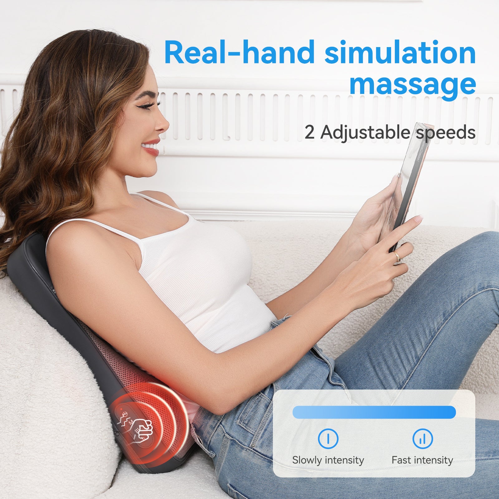 Short Walk Cushion Massager, Kneads And Heats The Waist And Back, Suitable For Office And Home Use, Portable Multi-functional Massage Device - DropOnline.co