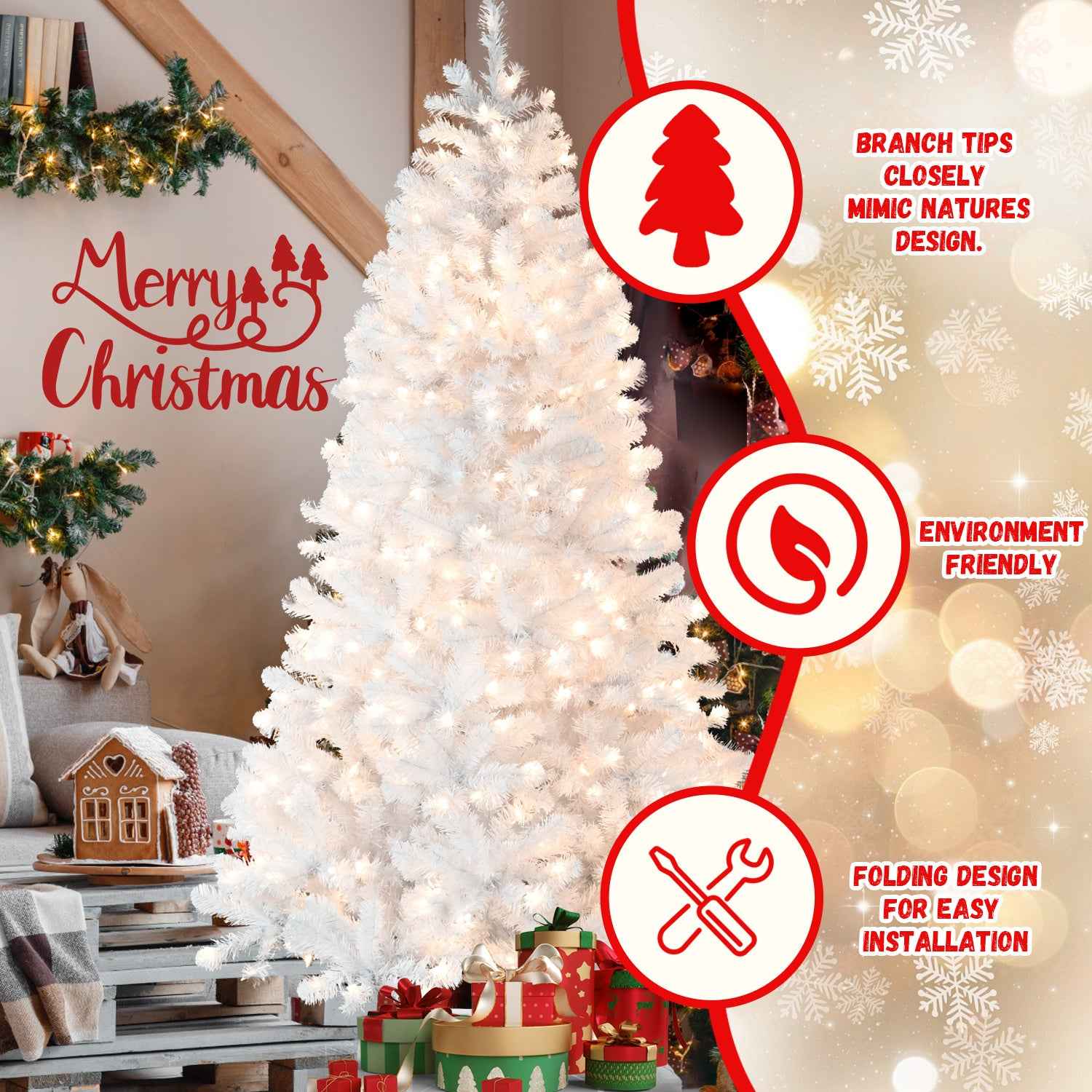 PE/PVC Christmas Tree - Premium Mixed Material Ornament Tree