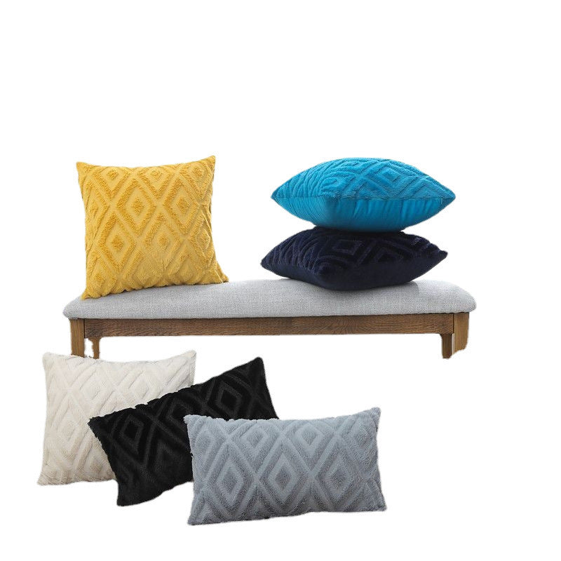 Soft Plush Pillow Lumbar Cushion Cover - DropOnline.co