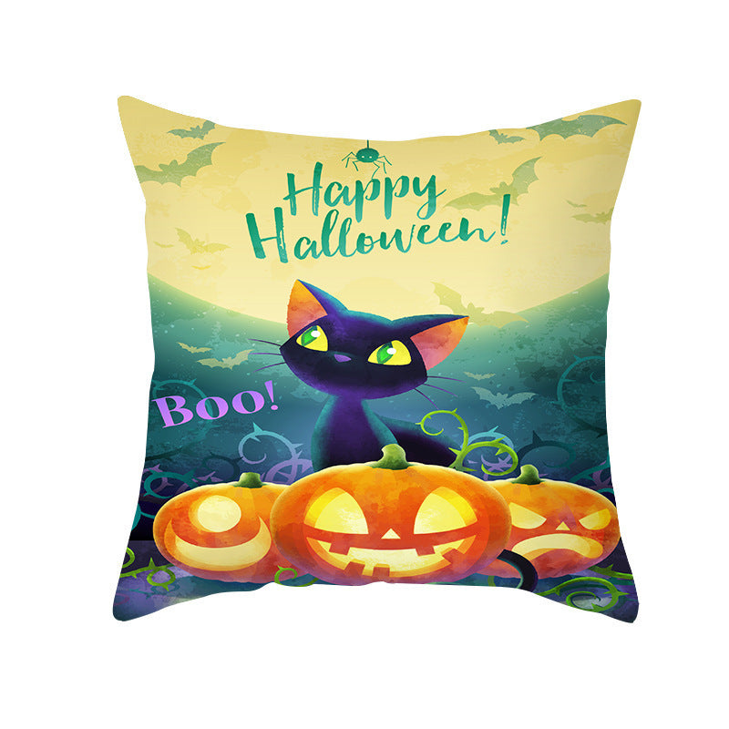 Halloween Pumpkin Letter Fleece Cushion Cover - DropOnline.co