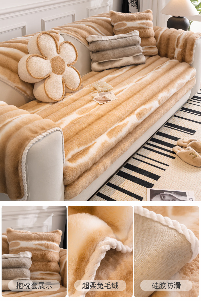 Rabbit Plush Sofa Cushion Non-slip Thickened Cushion - DropOnline.co