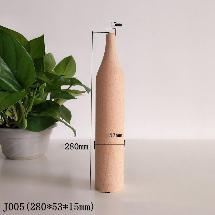 Home Simple Decoration Wooden Vase - Modern Minimalist Office Desktop Flower Holder - DropOnline.co