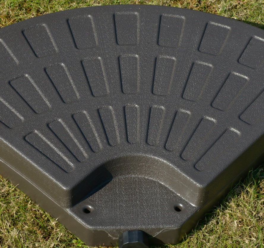 Cantilever Patio Umbrella Base Fan Shaped Weights With Handles Durable Material Coffee - DropOnline.co
