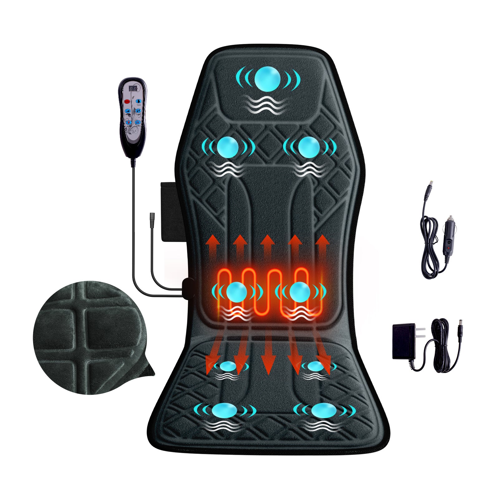 2025 New Model Massage Cushion, Neck And Back Kneading And Heating, 9 Levels Of Intensity,9 Modes, Home And Office Electric Massage Pad, Portable Multifunctional Massager, 10,20,30 Minutes Timer - DropOnline.co